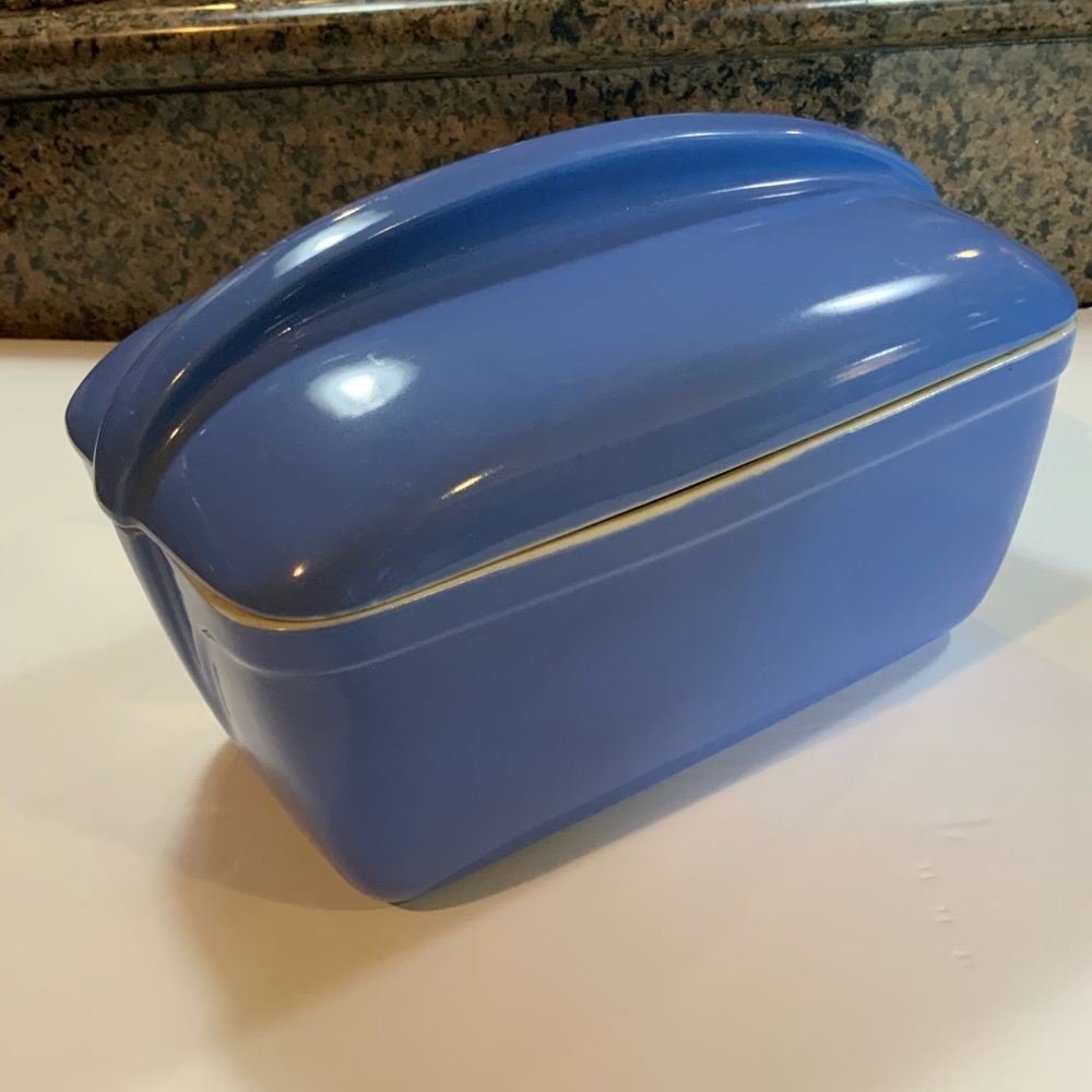 Refrigerator Dish and Lid Art Deco Made for Westinghouse Vintage Blue White